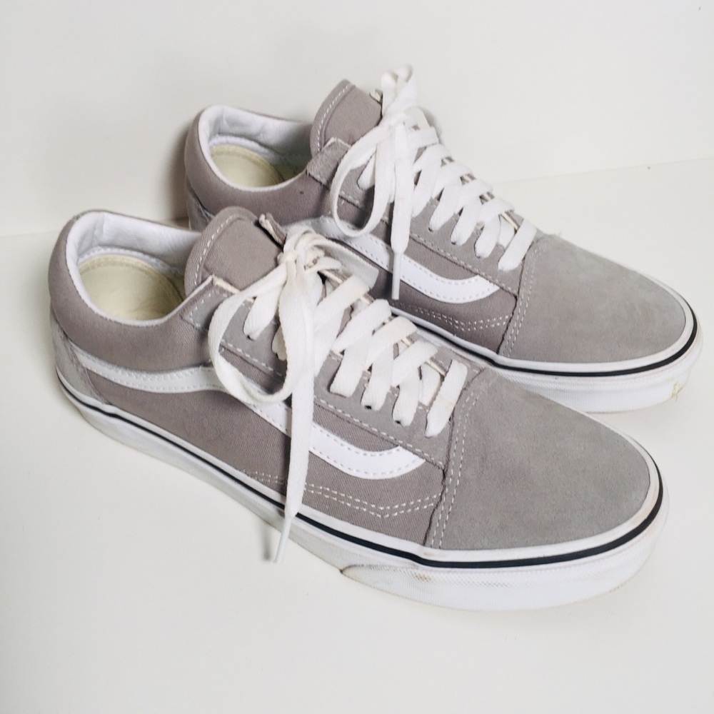 Vans Off The Wall Old Skool Skate Shoes Gray Low Top Men 6.5 Women 8